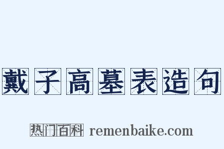 戴子高墓表造句是什么意思的图片